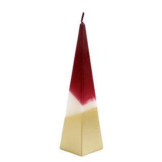 20cm Red and Gold Pyramid Candle Sold by Funny Store