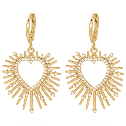 Sadie Starburst Heart Earrings | 18K Gold Plated