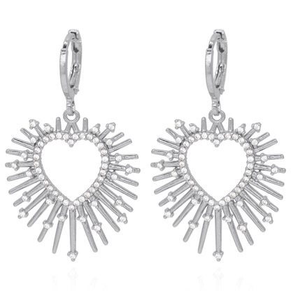Sadie Starburst Heart Earrings | 925 Silver Plated Brass