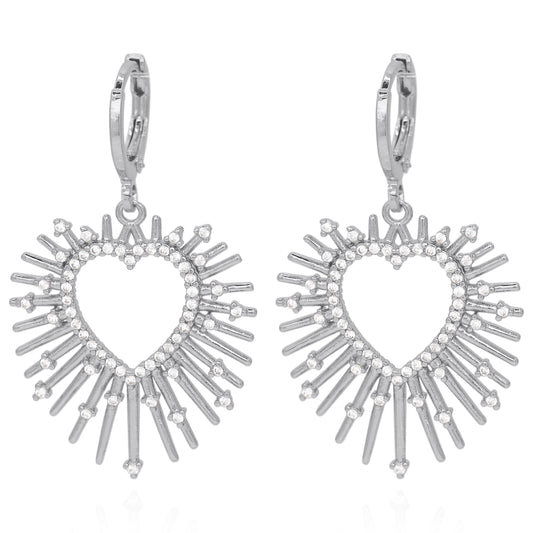 Sadie Starburst Heart Earrings | 925 Silver Plated Brass
