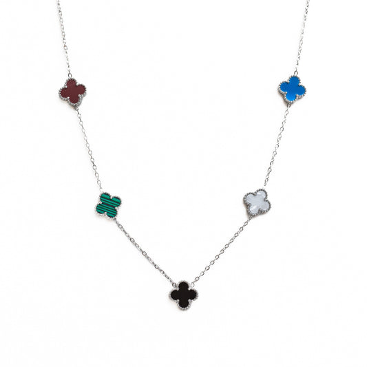 Silver Clover Necklace (Multi)