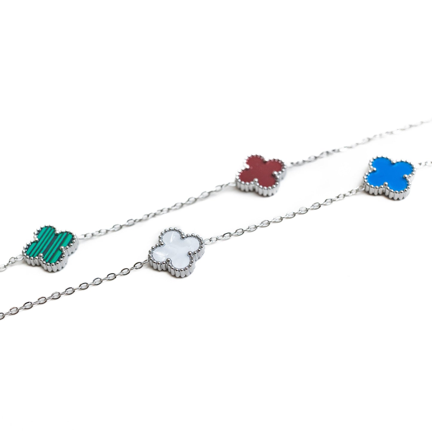 Silver Clover Necklace (Multi)