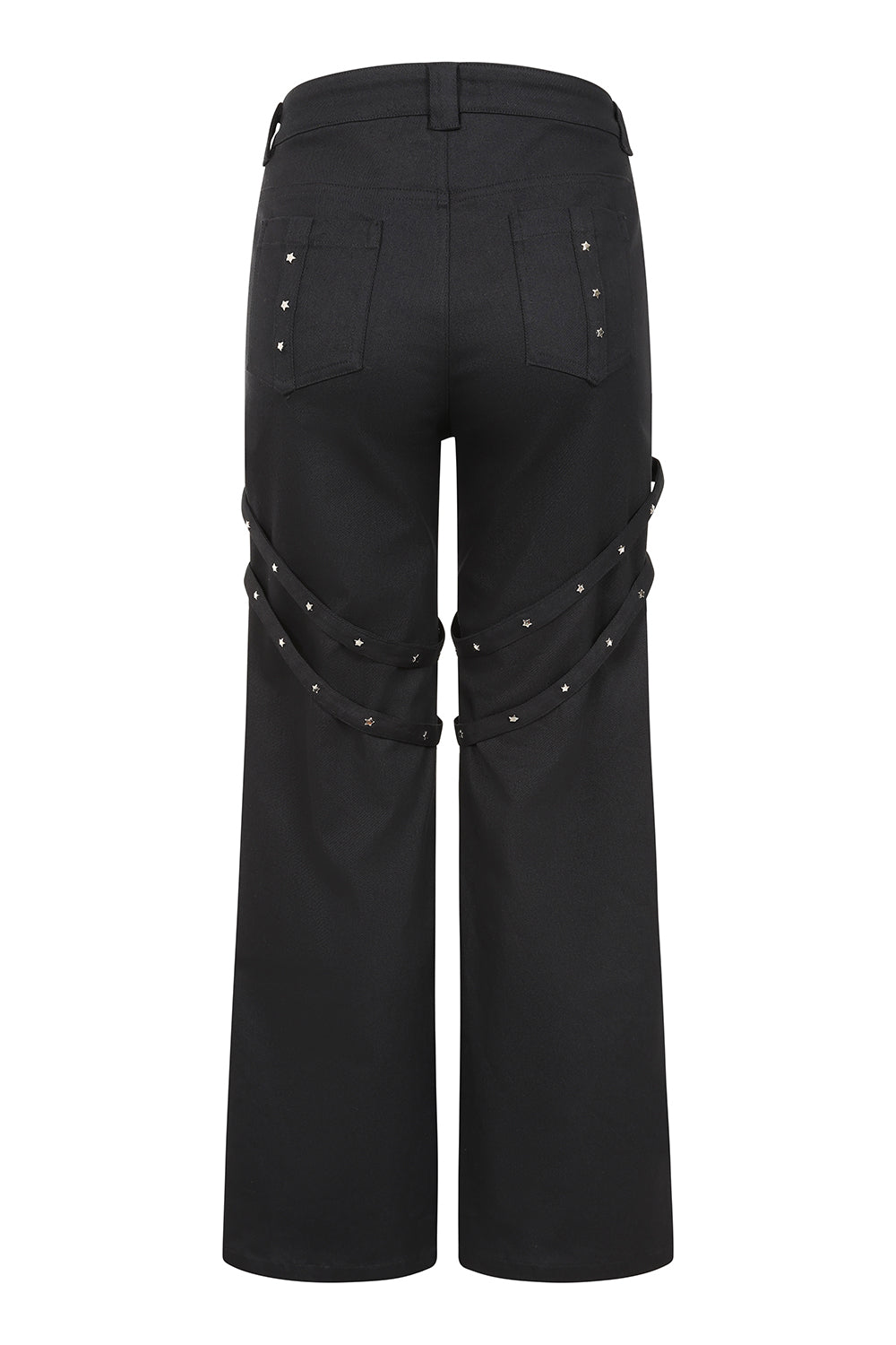 Banned Esmeray Star Studded Harness Trousers in Black
