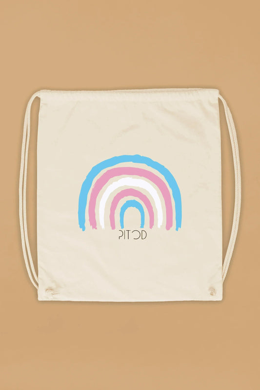 Transgender Rainbow Drawstring Bag