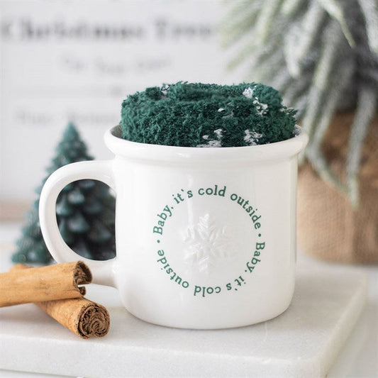 Baby It's Cold Outside Mug and Socks Set Sold by Funny Store