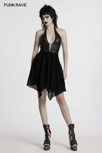 Punk Rave Tirza Punk Halter Neck Dress