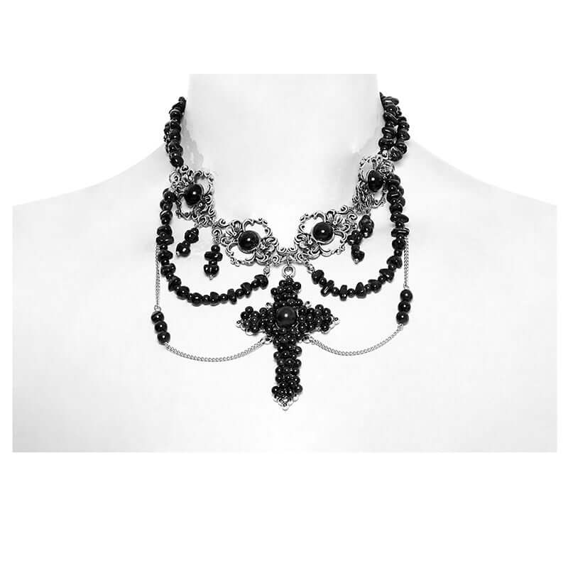 Punk Rave Steampunk Cross Necklace