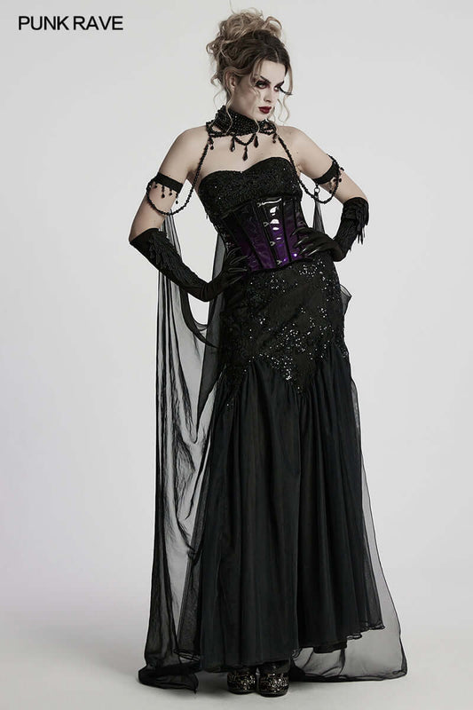 Punk Rave Dark Night Vampire Cloak in Black
