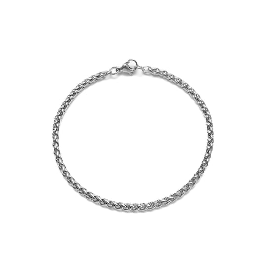 Wheat Bracelet (Silver) 3mm