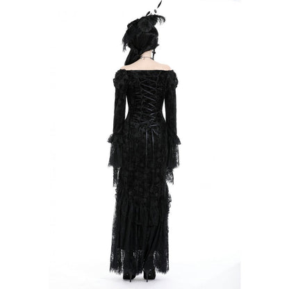Dark In Love Zathura Off The Shoulder Lace Maxi Dress