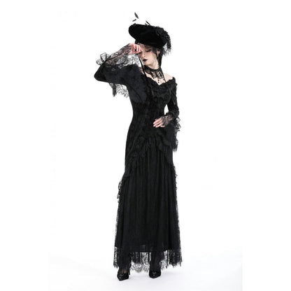 Dark In Love Zathura Off The Shoulder Lace Maxi Dress