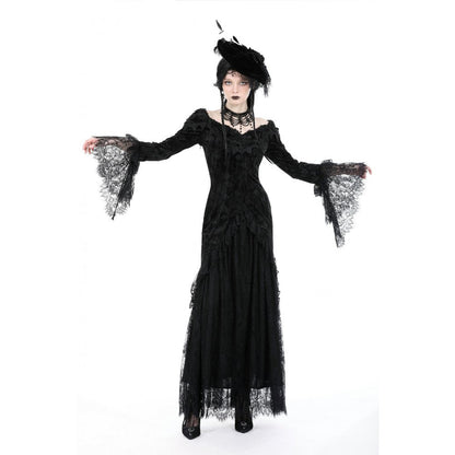 Dark In Love Zathura Off The Shoulder Lace Maxi Dress