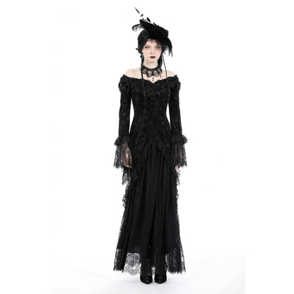 Dark In Love Zathura Off The Shoulder Lace Maxi Dress