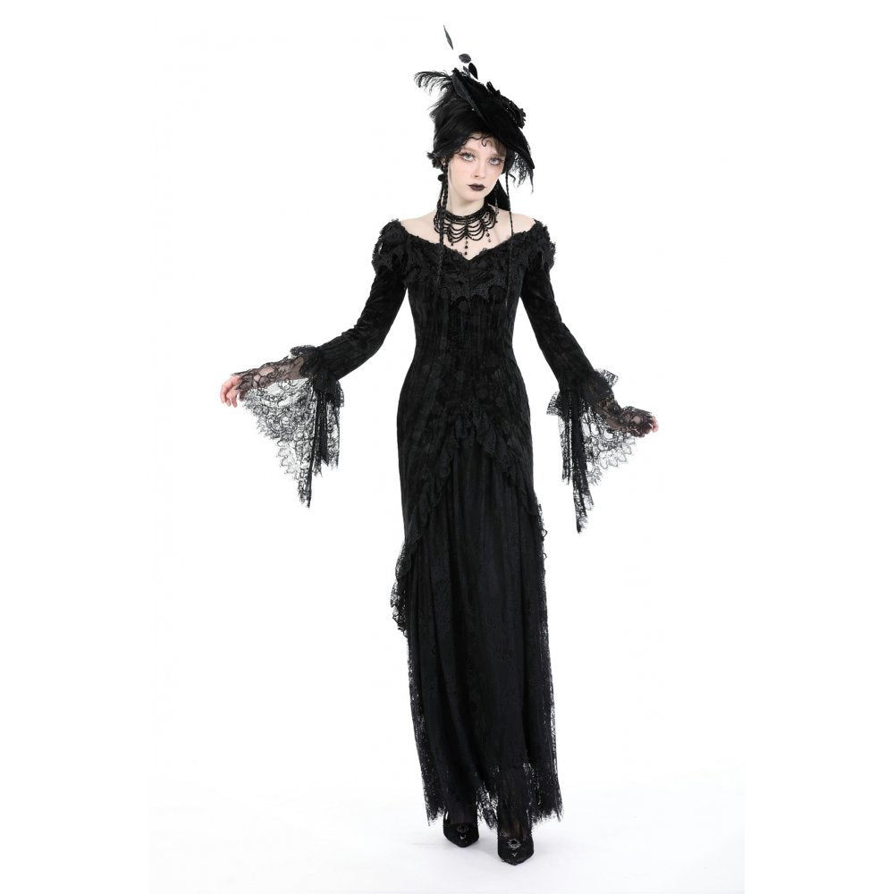 Dark In Love Zathura Off The Shoulder Lace Maxi Dress