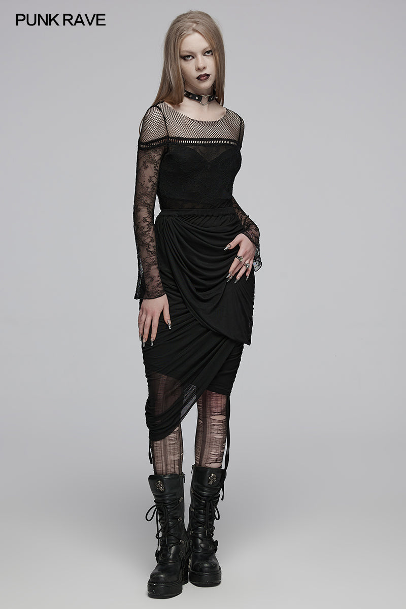 Punk Rave Zephyrine Draped Adjustable Skirt