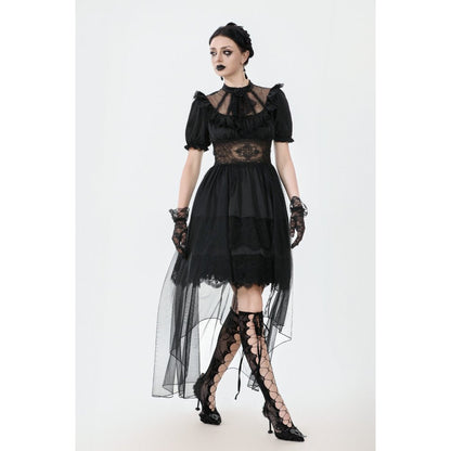 Dark in Love Ebon Rose High-Low Mesh & Lace Goth Dress