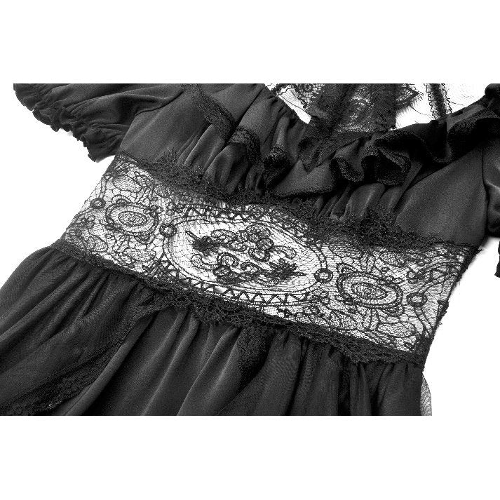 Dark in Love Ebon Rose High-Low Mesh & Lace Goth Dress