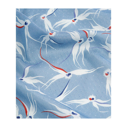 Stylised Bird Print Organic Cotton Silk Scarf - 30% Silk 70% Organic Cotton
