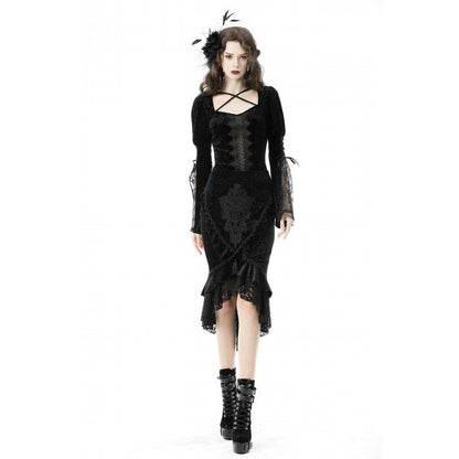 Dark In Love Zira Velvet Fishtail Skirt