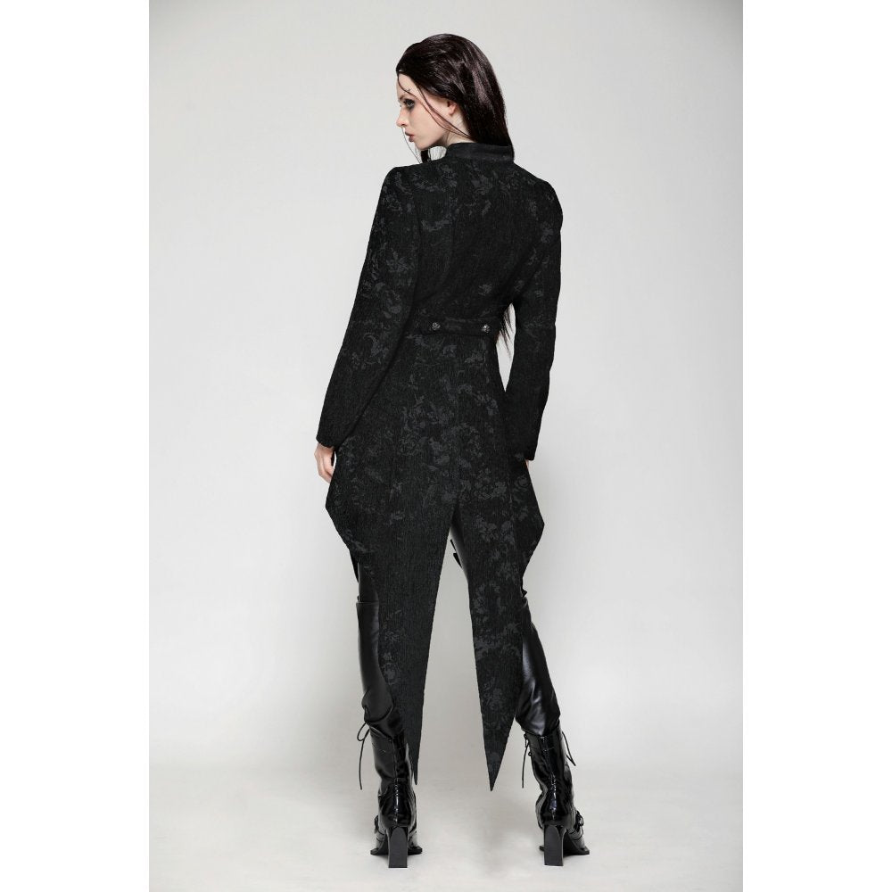 Dark in Love Talisa Gothic Vintage Style Jacquard Tailcoat Jacket - Size UK 16 Left Only!