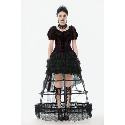 Dark in Love Isolde Velvet & Lace Puff Sleeve Bolero
