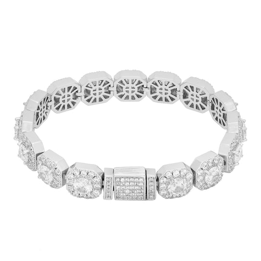Clustered Tennis Bracelet (Silver) 10mm