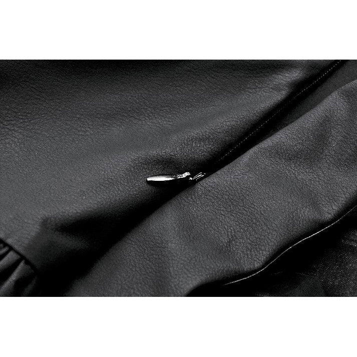 Dark in Love Draven Layered Mesh & Faux Leather Waist Cincher Skirt