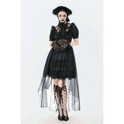 Dark in Love Ebon Rose High-Low Mesh & Lace Goth Dress