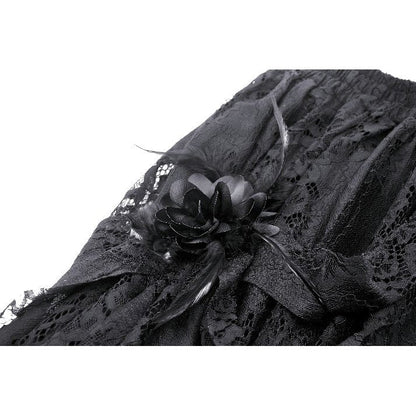 Dark in Love Abella Distressed Lace Midi Skirt