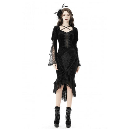 Dark In Love Zira Velvet Fishtail Skirt