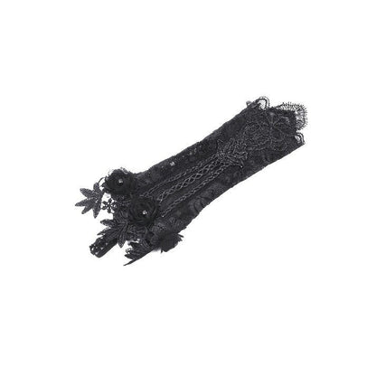Dark in Love Ottilie Gothic Embellished Lace Fingerless Gloves