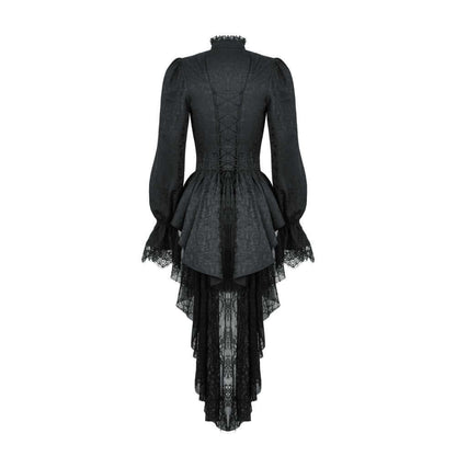 Dark in Love Felicity Gothic Lacey Zip Up Tailcoat Shirt