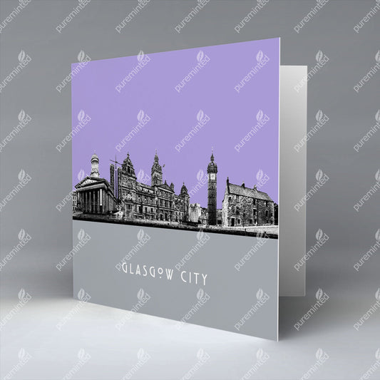 Glasgow City Silhouette 1 - Greetings Card