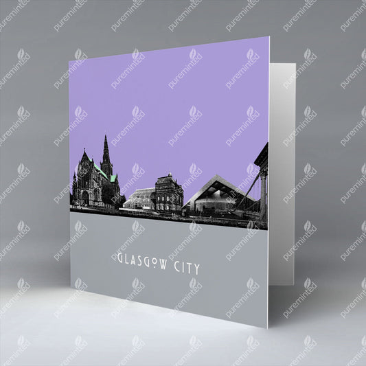 Glasgow City Silhouette 2 - Greetings Card