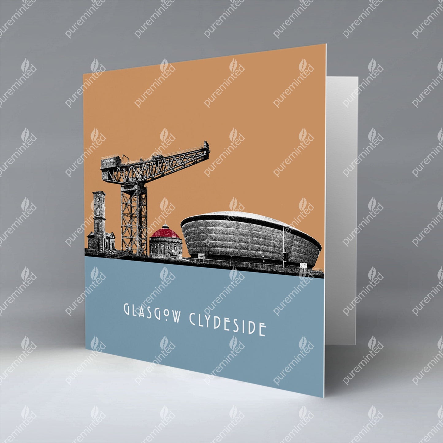 Glasgow Clyde Silhouette 1 - Greetings Card