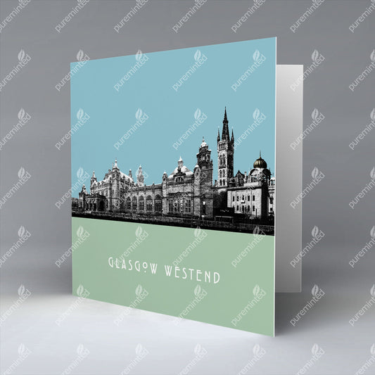 Glasgow Westend Silhouette 1 - Greetings Card