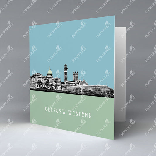 Glasgow Westend Silhouette 2 - Greetings Card
