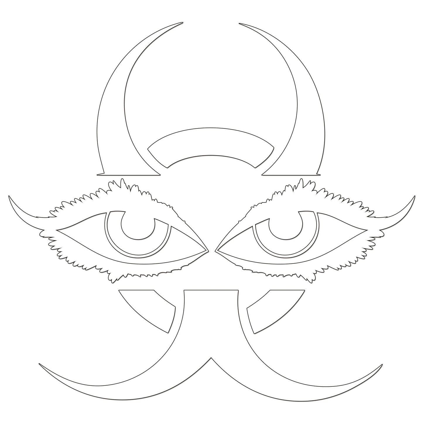 Chinese Devil Eyes Iron On HTV Transfer