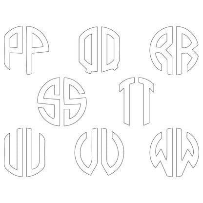 Personalised Monogram Initials Iron On Transfer, White