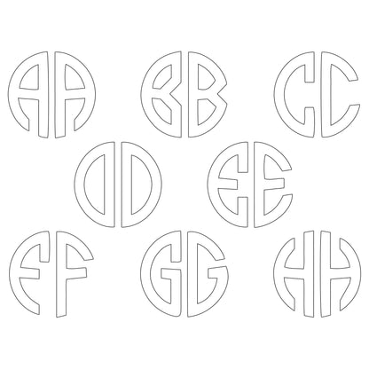 Personalised Monogram Initials Iron On Transfer, White