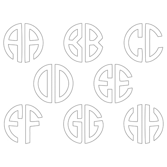 Personalised Monogram Initials Iron On Transfer, White