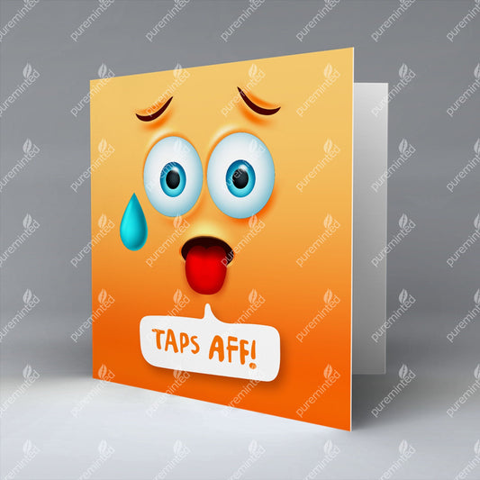 Taps Aff Emoji Text - Greetings Card