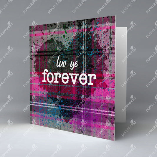 luv ye forever - Pink Valentine - Greetings Card