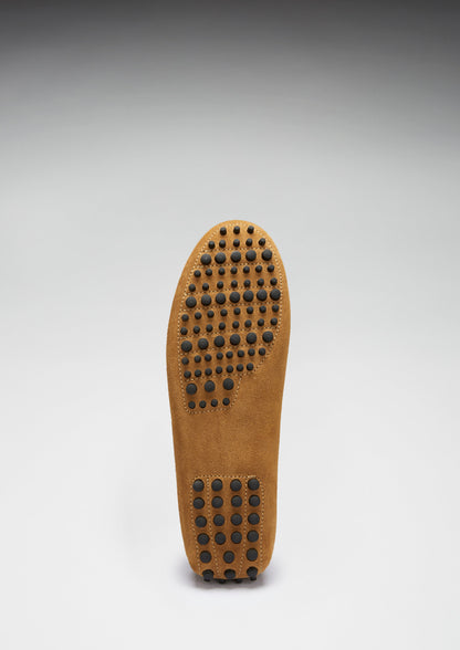 Tasselled Driving Loafers, tobacco suede