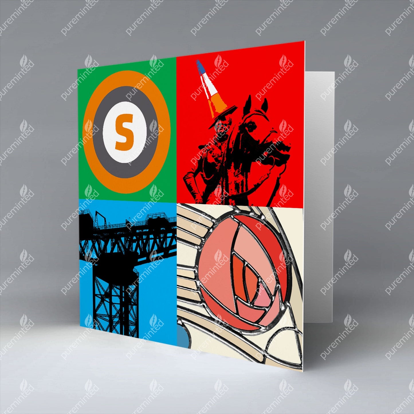 Glasgow Pop Art 2 - Greetings Card