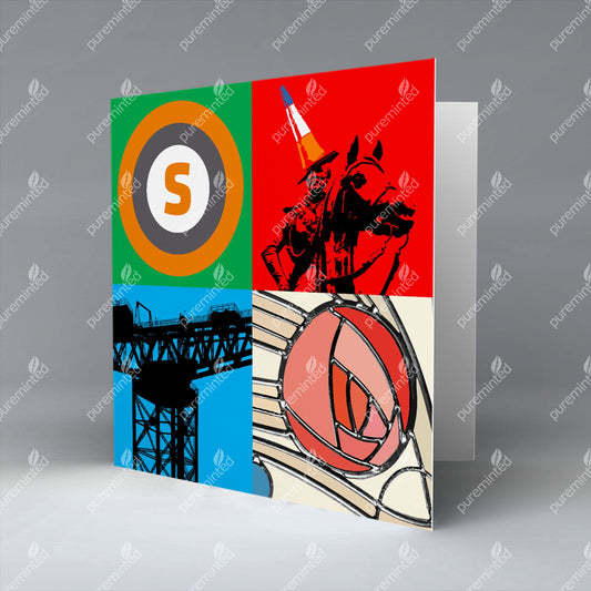 Glasgow Pop Art 2 - Greetings Card