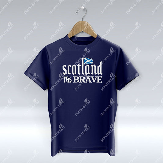 Scotland The Brave Big Logo - Blue T-Shirt