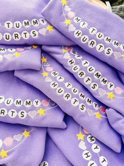 My Tummy Hurts Friendship Bracelet embroidered crewneck sweatshirt