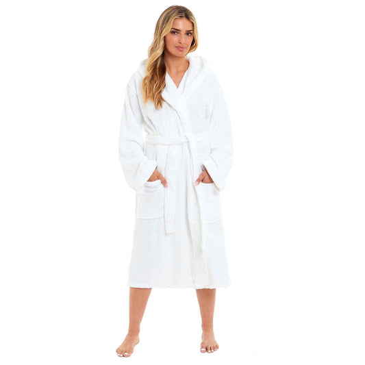 Unisex Bamboo Hooded Dressing Gown Super Soft Towelling Bath Robe for Men & Women by Sock Stack
