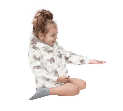 Unisex Safari and Sloth Hoodie Blanket for Infants 0-2 Years Ultra Soft Cozy Wearable Blanket with Spacious Pocket for Boys and Girls by Daisy Dreamer